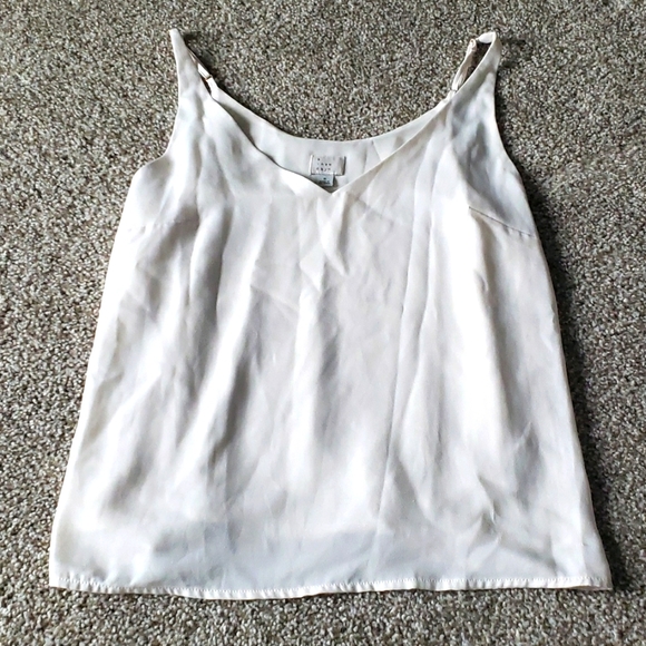 a new day Tops - Simple cream silk tank
